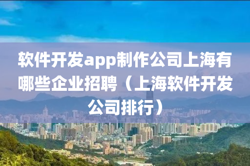 软件开发app制作公司上海有哪些企业招聘（上海软件开发公司排行）