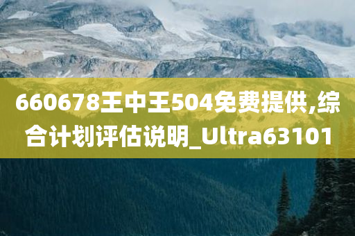 660678王中王504免费提供,综合计划评估说明_Ultra631010