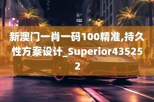 新澳门一肖一码100精准,持久性方案设计_Superior435252