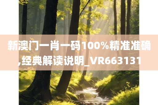 新澳门一肖一码100%精准准确,经典解读说明_VR663131