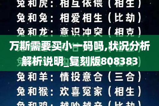 万斯需要买小一码吗,状况分析解析说明_复刻版808383