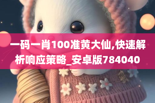 一码一肖100准黄大仙,快速解析响应策略_安卓版784040