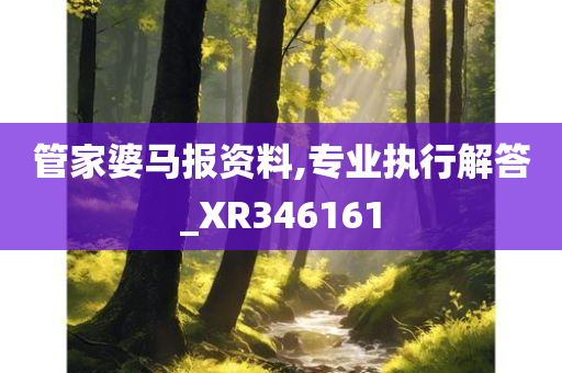 管家婆马报资料,专业执行解答_XR346161