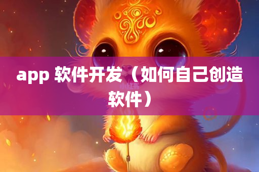 app 软件开发（如何自己创造软件）