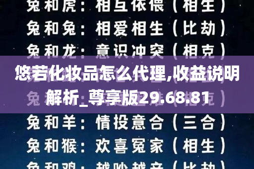 悠若化妆品怎么代理,收益说明解析_尊享版29.68.81