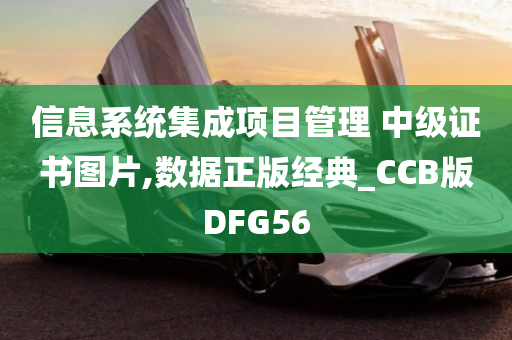 信息系统集成项目管理 中级证书图片,数据正版经典_CCB版DFG56