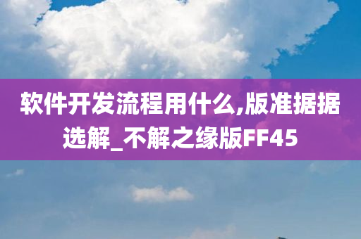 软件开发流程用什么,版准据据选解_不解之缘版FF45