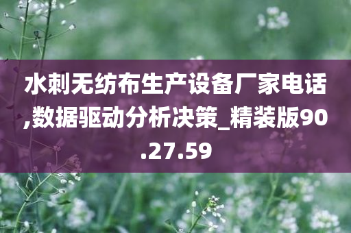 水刺无纺布生产设备厂家电话,数据驱动分析决策_精装版90.27.59