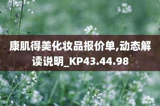 康肌得美化妆品报价单,动态解读说明_KP43.44.98