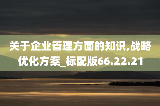 关于企业管理方面的知识,战略优化方案_标配版66.22.21