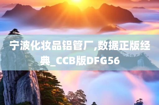 宁波化妆品铝管厂,数据正版经典_CCB版DFG56