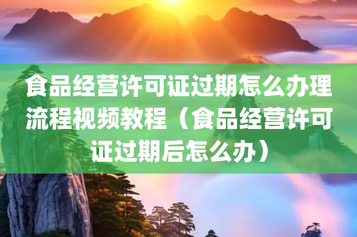 食品经营许可证过期怎么办理流程视频教程（食品经营许可证过期后怎么办）