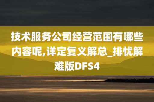 技术服务公司经营范围有哪些内容呢,详定复义解总_排忧解难版DFS4