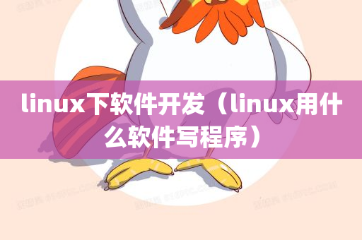 linux下软件开发（linux用什么软件写程序）