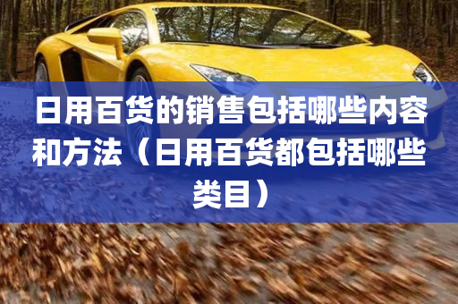 日用百货的销售包括哪些内容和方法（日用百货都包括哪些类目）