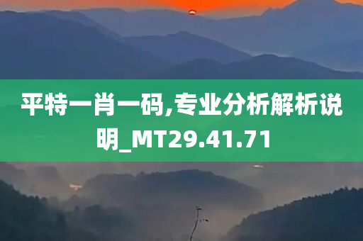 平特一肖一码,专业分析解析说明_MT29.41.71