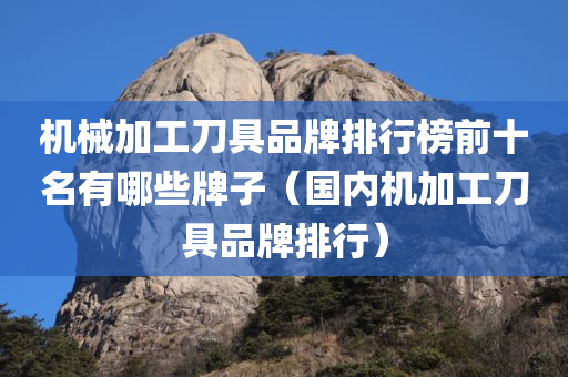 机械加工刀具品牌排行榜前十名有哪些牌子（国内机加工刀具品牌排行）