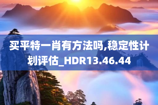 买平特一肖有方法吗,稳定性计划评估_HDR13.46.44