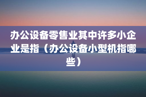 办公设备零售业其中许多小企业是指（办公设备小型机指哪些）