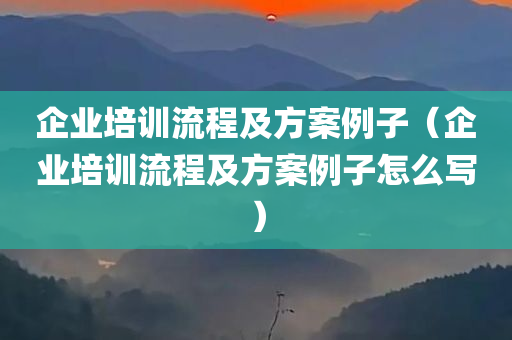 企业培训流程及方案例子（企业培训流程及方案例子怎么写）