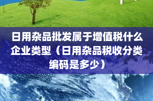 日用杂品批发属于增值税什么企业类型（日用杂品税收分类编码是多少）