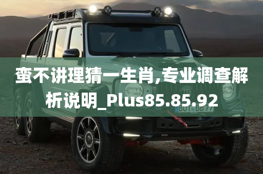 蛮不讲理猜一生肖,专业调查解析说明_Plus85.85.92