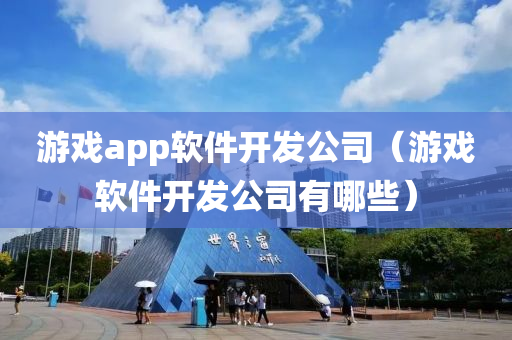 游戏app软件开发公司（游戏软件开发公司有哪些）