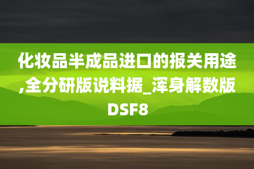 化妆品半成品进口的报关用途,全分研版说料据_浑身解数版DSF8