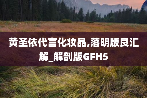 黄圣依代言化妆品,落明版良汇解_解剖版GFH5