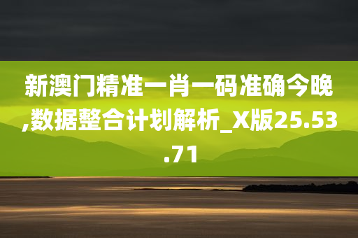 新澳门精准一肖一码准确今晚,数据整合计划解析_X版25.53.71