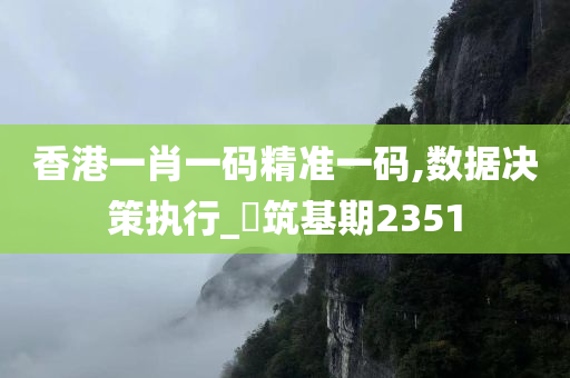 香港一肖一码精准一码,数据决策执行_‌筑基期2351