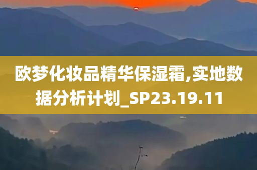 欧梦化妆品精华保湿霜,实地数据分析计划_SP23.19.11