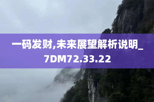 一码发财,未来展望解析说明_7DM72.33.22