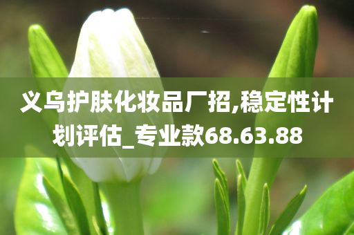 义乌护肤化妆品厂招,稳定性计划评估_专业款68.63.88