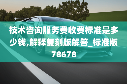 技术咨询服务费收费标准是多少钱,解释复刻版解答_标准版78678