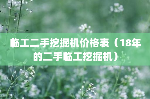 临工二手挖掘机价格表（18年的二手临工挖掘机）