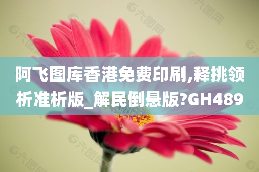 阿飞图库香港免费印刷,释挑领析准析版_解民倒悬版?GH489