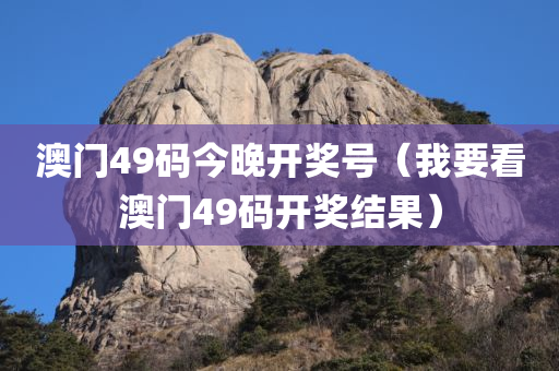 澳门49码今晚开奖号（我要看澳门49码开奖结果）