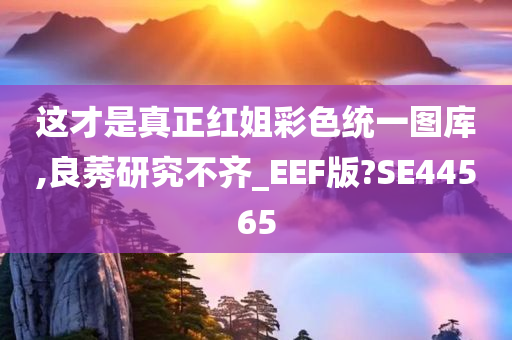 这才是真正红姐彩色统一图库,良莠研究不齐_EEF版?SE44565