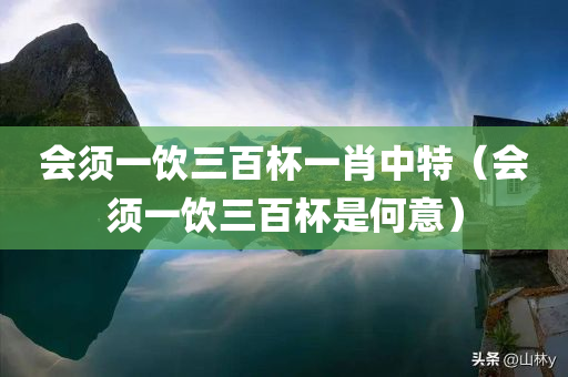 会须一饮三百杯一肖中特（会须一饮三百杯是何意）