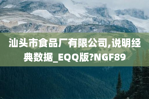 汕头市食品厂有限公司,说明经典数据_EQQ版?NGF89