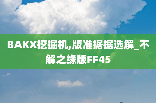 BAKX挖掘机,版准据据选解_不解之缘版FF45