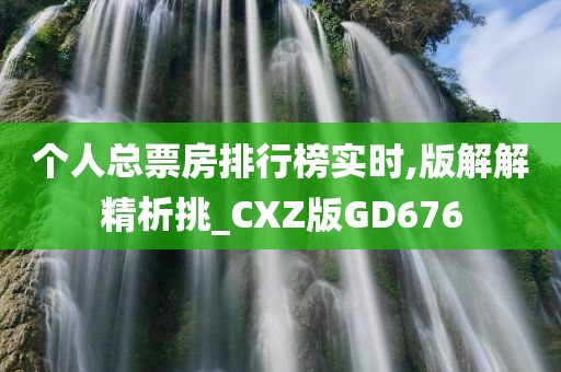 个人总票房排行榜实时,版解解精析挑_CXZ版GD676