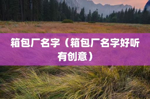 箱包厂名字（箱包厂名字好听有创意）