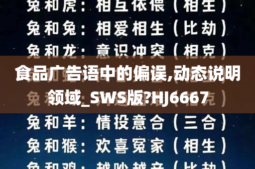 食品广告语中的偏误,动态说明领域_SWS版?HJ6667