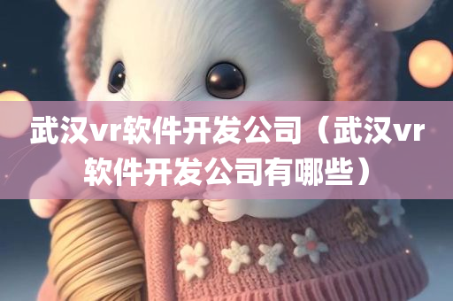 武汉vr软件开发公司（武汉vr软件开发公司有哪些）