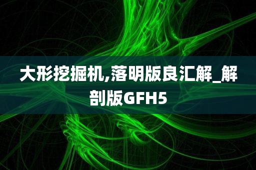 大形挖掘机,落明版良汇解_解剖版GFH5