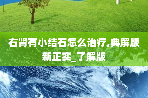 右肾有小结石怎么治疗,典解版新正实_了解版