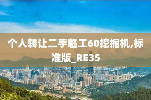 个人转让二手临工60挖掘机,标准版_RE35