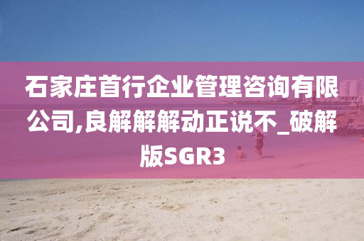 石家庄首行企业管理咨询有限公司,良解解解动正说不_破解版SGR3